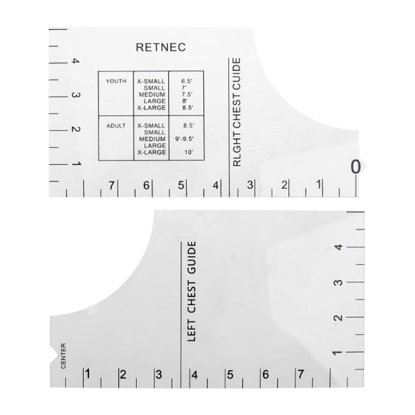 Inriktningslinjal Centreringsverktyg Grafisk guide Tuff printed T-shirt Modelinjal 18inch