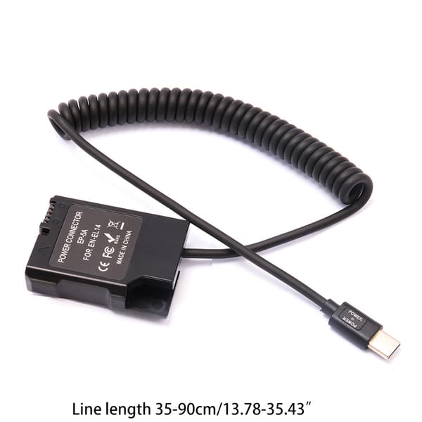 Typ-C USB till EN-EL14 Dummy Batteri Strömadapter för D3100