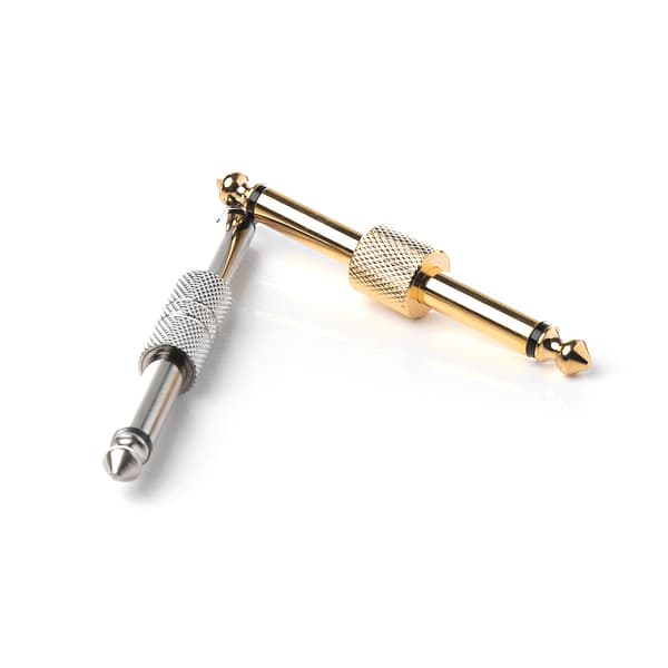 1/4\" 6,35 mm MONO Jack Hane till Hane Kopplingsplugg Adapter för Gitarr Effekter Pedal Gold