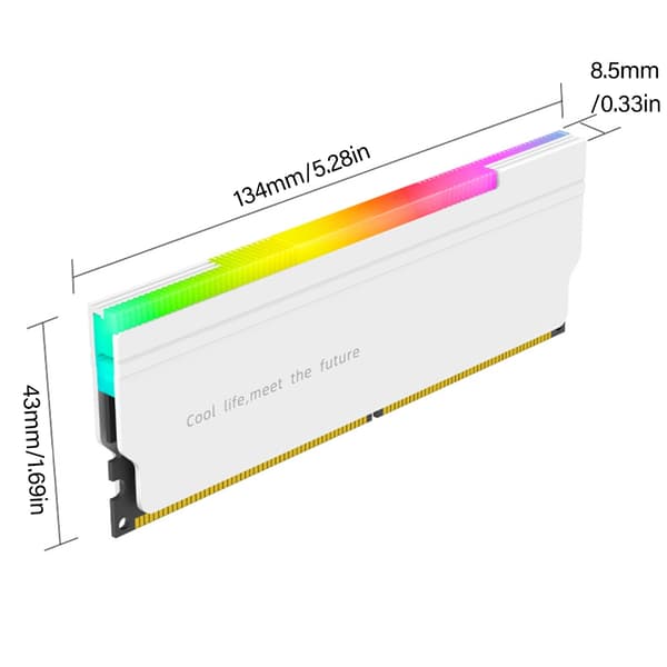 Programmerbar ARGB LED Minneskylfläkt DDR4 DDR5 Stationär Laptop Kylfläns Gray