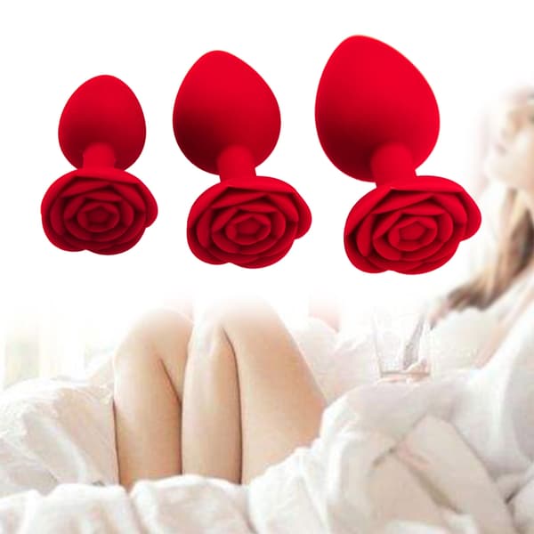 Silikonepropper Rose Base Silikone Butt Plugs Træningsdilator Butt Plugs Nydelse Rose red Small
