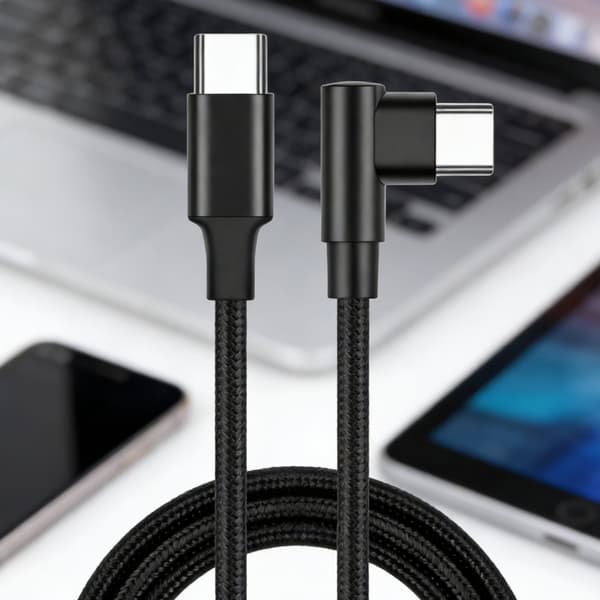 Hurtig Type C Opladerkabel PD60W Kompatibel til Smartphone Tablets Laptop Red 25cm