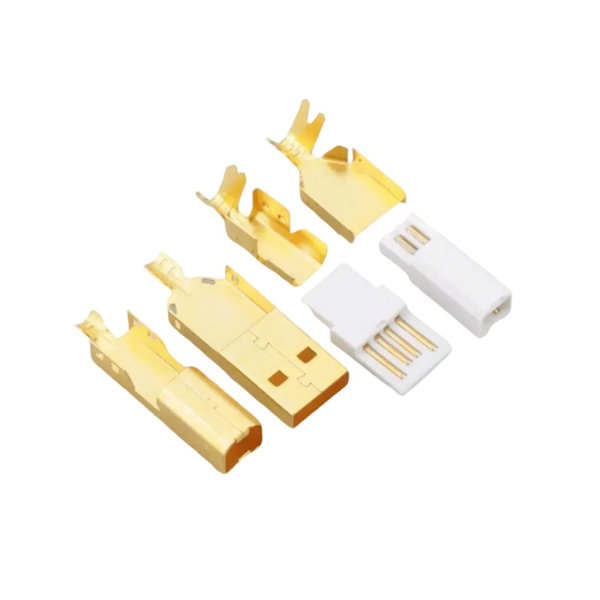 Guldpläterade USB-kontakter Typ A+B Laddningspluggar Svetskabeldekodare Adapter