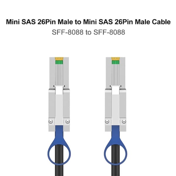 6Gbps SFF-8088 til SFF-8088 Kabel SAS2.0 26Pin til Eksterne Lagersystemer