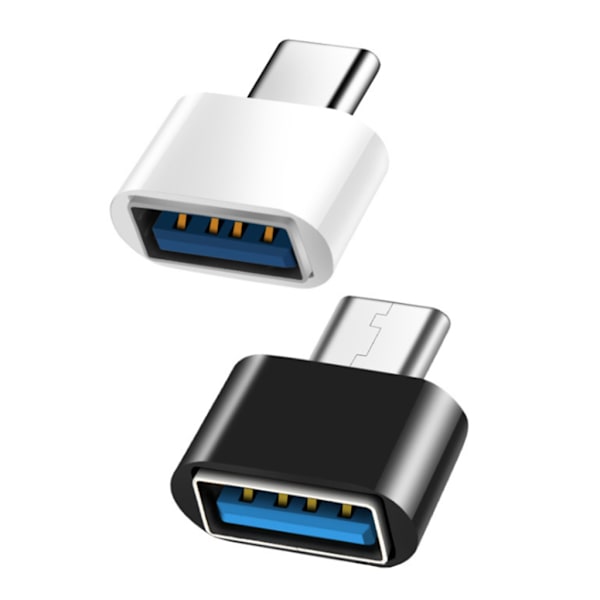 1 par TypeC til USB-adapter Interfacekonvertering Datatransmission Opladningskonvertering til mobiltelefoner og tablets Black