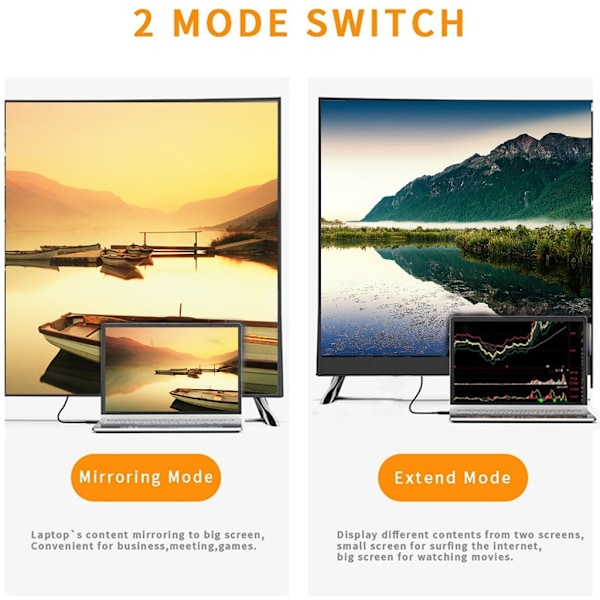 1.8m USB-C till DisplayPort 4K @60Hz Typ-C till DP-kabel HBR3 Alt Mode-adapter