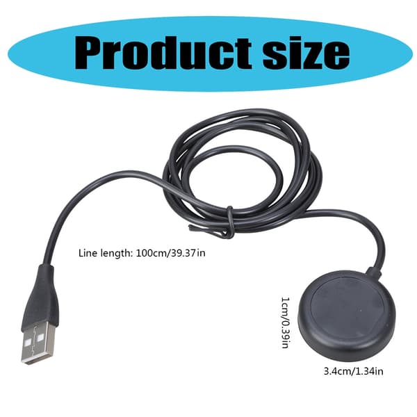 Smartwatch Dock Magnetisk Laderadapter USB Hurtigladekabel Ledning Passer til Watch 3 Armbåndsur