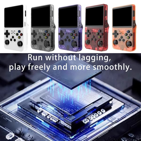 3,5-tommers Retro Spillekonsol Open Source Design til Nostalgiske Gamere R36S null - Black 64G