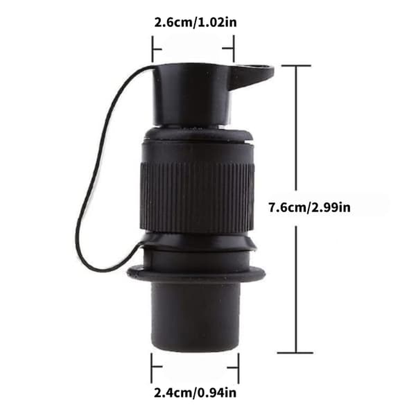 Sort ABS 3-polet elektrisk stik til campingvogne, autocampere og trailere null - Socket