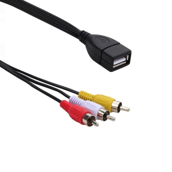 USB-naaras - 3RCA-uros -kaapelisplitteri 3RCA-USB-sovitin HDTV-televisiolle 0.3m