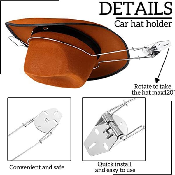 Hatteklips Hengende Stativ Cowboyhatt Holder for Lastebil SUV Solid Bil Hatt Krok Henger