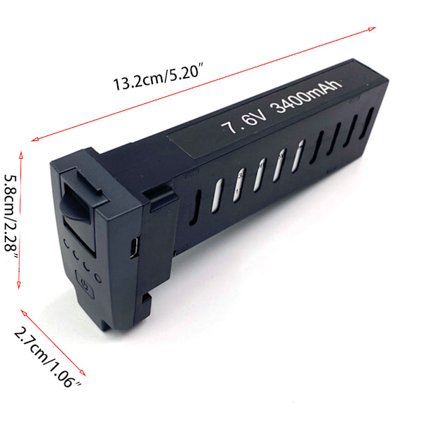 7.6V 3400mAh Uppladdningsbart Litiumpolymerbatteri Hög Kapacitet Lipo Batteri för SG906 Pro 2/SG906 Max RC Drone