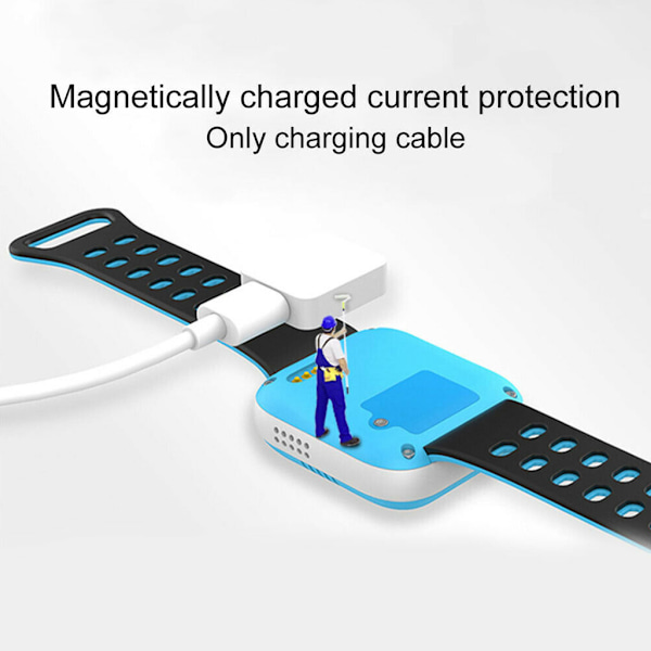USB Laddningskabelhållare Laddningsdocka Fäste Vagga Universell för Smart Klocka Laddningskabel 4 Pin Magnetisk Laddning White
