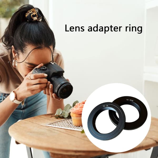 Objektivadapter i aluminiumlegering T2 Kamerafäste Adapter för DSLR-kameror T2 EOS