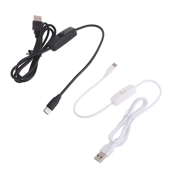 USB-kabel med strömbrytare 5V3A Typ-C till USB A Laddningskabel för Raspberry Pi 4B Black
