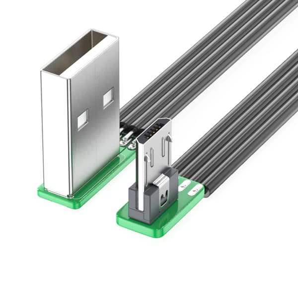 USB til USB 5-pinners rettvinklet kabel 480 Mbps dataoverføring og lading USB 2.0 10cm USB left