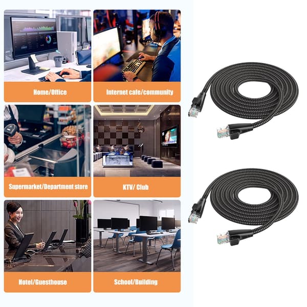 Högflexibel CAT6 Ethernet-kabel 10Gbps Bandbredd Skärmad Design 3m