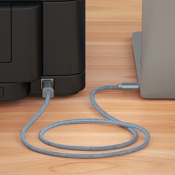 Fleksibelt USB B til USB C printerkabel USB C printerledning 50/100/150/200/300cm 2m