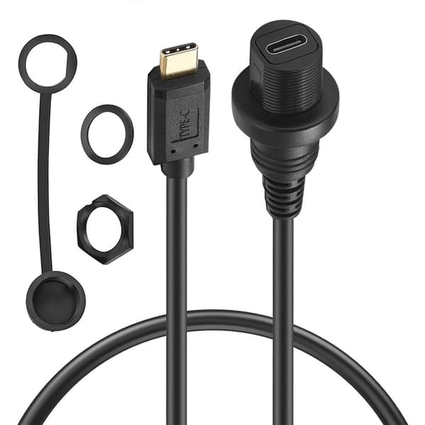 USB2.0 3.1 Typ C Instrumentbräda Infälld Förlängningskabel för Bil Båtar Motorcykel null - USB2.0