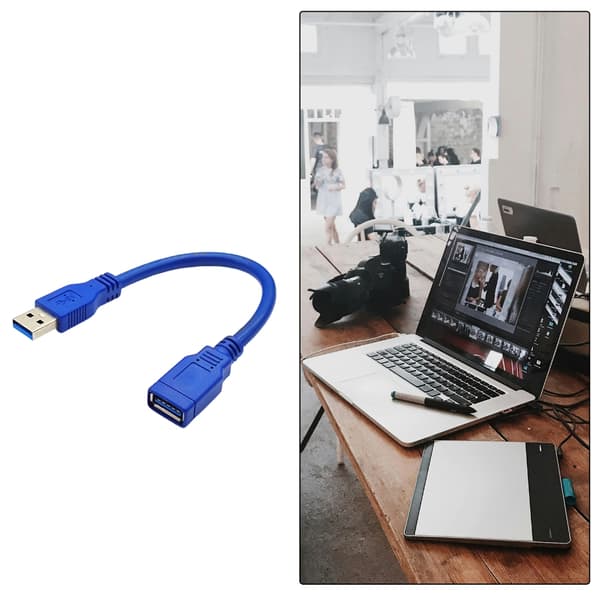 30/50 cm USB 3.0 forlængerkabel hurtig hastighed 5 Gbps datasynkronisering han til hun-stik til computerudstyr 0.5m
