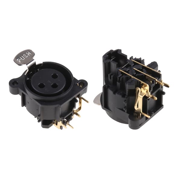 2 stk. 3-polet XLR hun Jack Panel Mount Chassis Socket Connector til mikrofon guitar