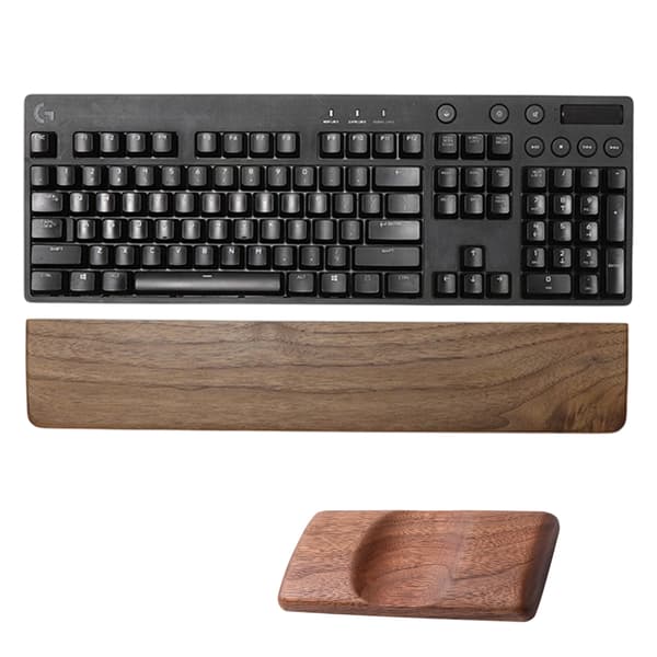 Handledsstöd i trä för mekaniskt speltangentbord, handledsstöd för händer 388mm Rounded edges