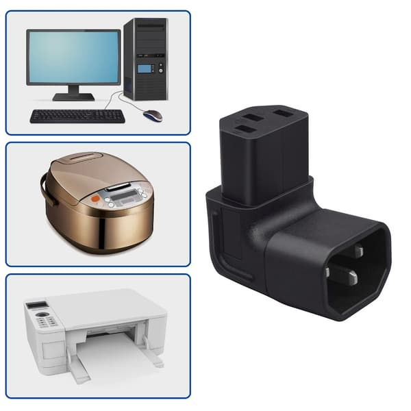IEC320 C14 til C13-adapter C14 til C13 Opp/Ned Vinkel Forlengelsesstrømadapter Strømadapter Serverstrømadapter For PC null - D