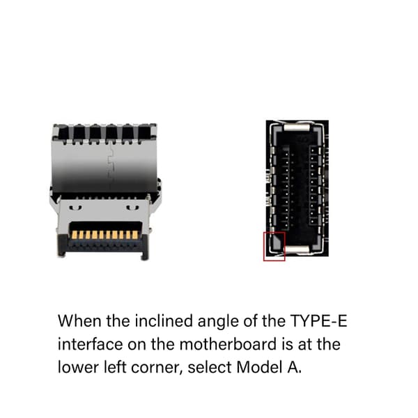 L-formet USB3.1 10Gbps bundkortadapter, værktøjsfri installation, forgyldt null - PH76EE B