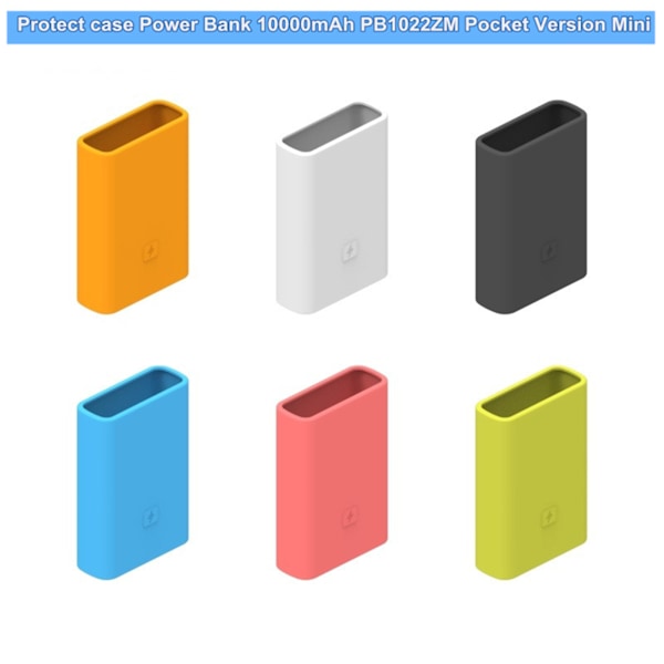 Powerbank Fodral Silikonskydd 10000mAh Externt Batteripaket Skyddshölje Black