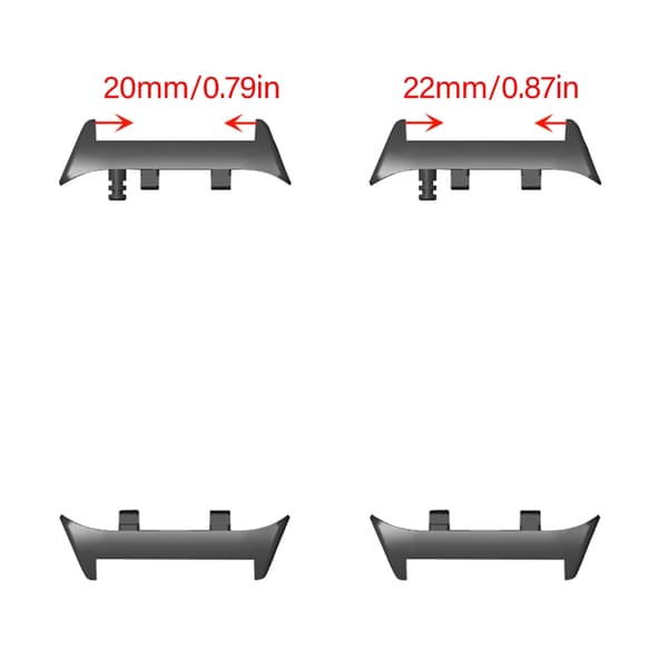 Urforbindelser til Smartwatch Rustfast legeringsmateriale Perfekt til alle remme 22mm black