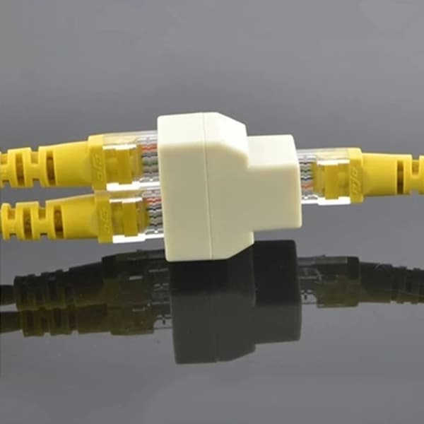 RJ45 CAT5 CAT5E Netværk Ethernet 1 til 2 Konnektor Adapter White