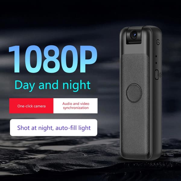 Kroppsmonterad videokamera 4K 180° Justerbar lins With 64G