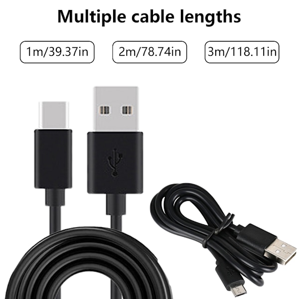 USB till Typ C/USB 5Pin Data Laddningskabel 1.5A Snabbladdningskabel Type C 3m