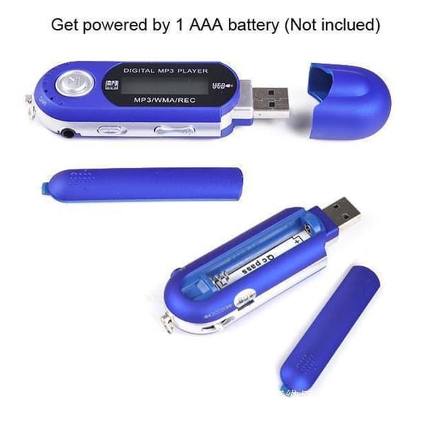 Bærbar MP3-musikafspiller med direkte USB-forbindelse og understøttelse af ekstern hukommelse Silver