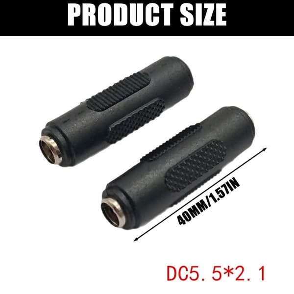 Hun til hun strømkobler DC5.5x2.1mm lang version til CCTV LED-lys 10