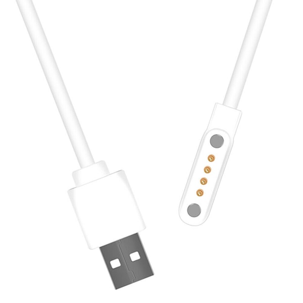 USB Laddningskabelhållare Laddningsdocka Fäste Vagga Universell för Smart Klocka Laddningskabel 4 Pin Magnetisk Laddning White