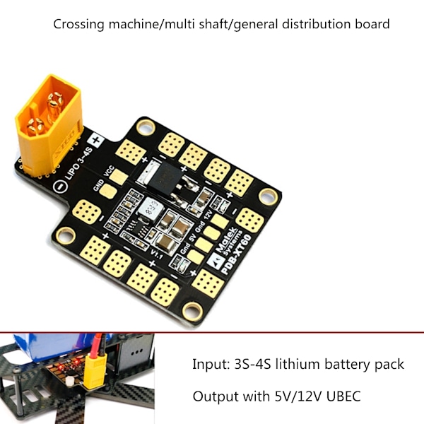 MATEK XT60 Power Hub PDB Strömfördelningskort med BEC 5V/12V för F3 F4 F7