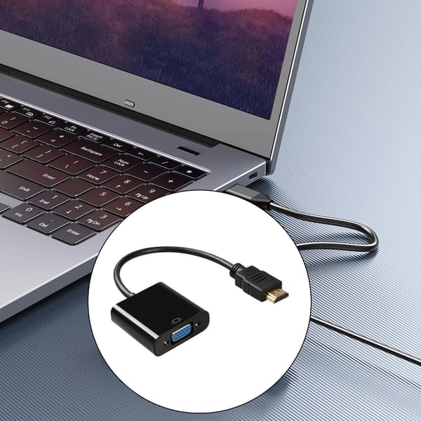 Holdbar HDMIs til VGA-adapter for sømløs video- og lydoverføring White With audio