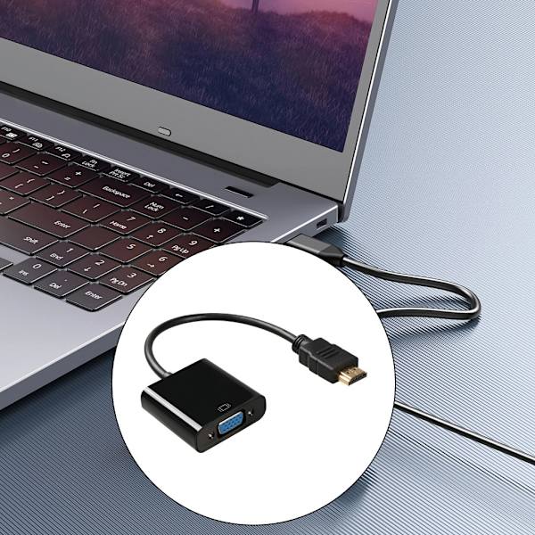 Holdbare HDMIs til VGA-adapter for problemfri video- og lydtransmission Black With audio