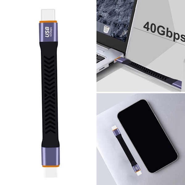 Kort USB C till C-kabel för snabb laddning och dataöverföring 100W Power Delivery, 40Gb