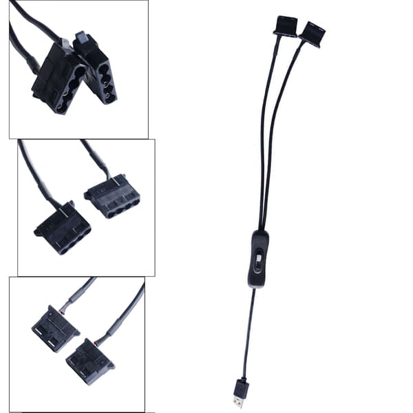 USB til 4-pin blæserkonverterkabel med 12V spændingsudgangslinje hurtig til stationær pc null - 4pin boost version