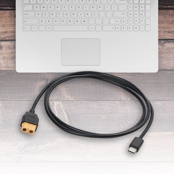 USB C til XT60 Adapterkabel 100W 20V/5A for Solceller og FPV-skjermer