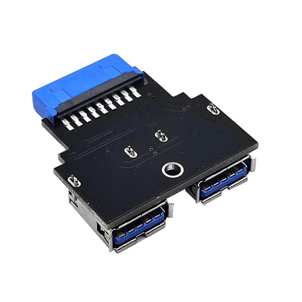 USB Adapter HUB Header 19Pin til USB Connector 2 Port USB3.0 Konverter Board PC null - B