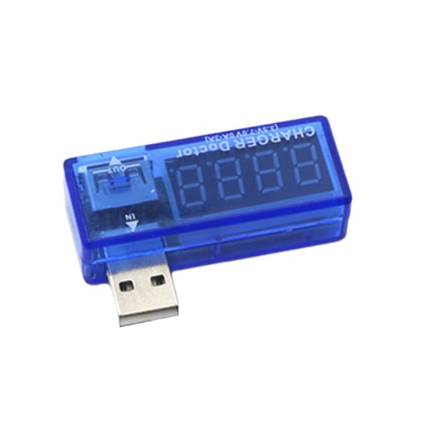USB Tester Voltmetermultimeter for overvåking av ladeeffektivitet og sikkerhet Blue - Straight head