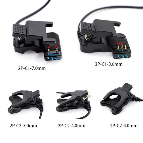Ersättnings USB-laddare Laddningskabelklämmor för TW64 68 för Smart Band Kabeladapter för Smart Watch Laddningstillbehör 2P C2 4MM