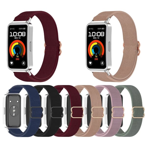 Nylon elastisk strikket urrem til Band 10 9 8 armbånd Black