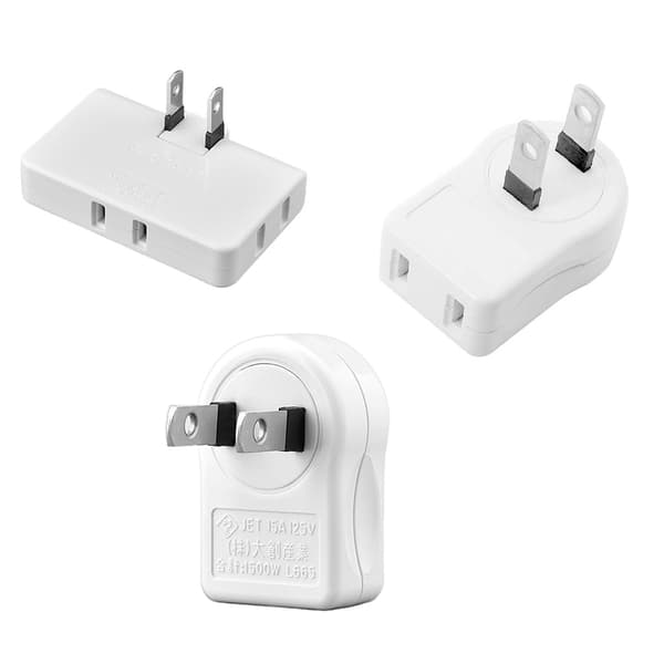 Strømforlengelsesadapter 2-pinners 2 uttak Pluggadapter og strømomformer null - Turn left and right