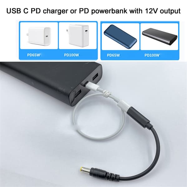 USB C/Type-C PD til 12V 3.5/4.0/4.8/5.5/6.3/6.4mm Strømkonverteringskabel til Router null - Line plus adapter