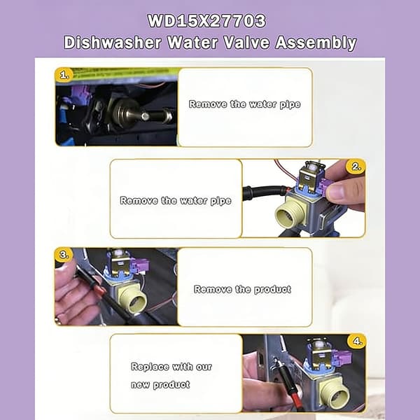 WD15X27703 Vattenventilmontering Diskmaskin Vatteninloppsreglerventiler Hållbar