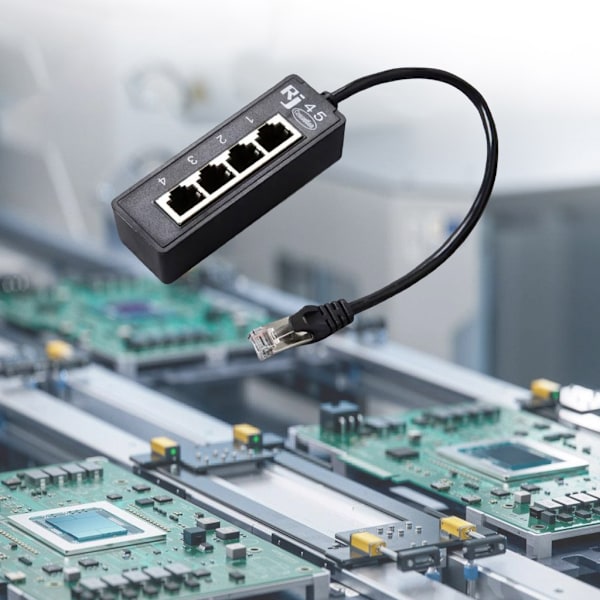 RJ45 Nätverksdelare Extender Adapter 1 till 4 Port Ethernet Kabelkontakt